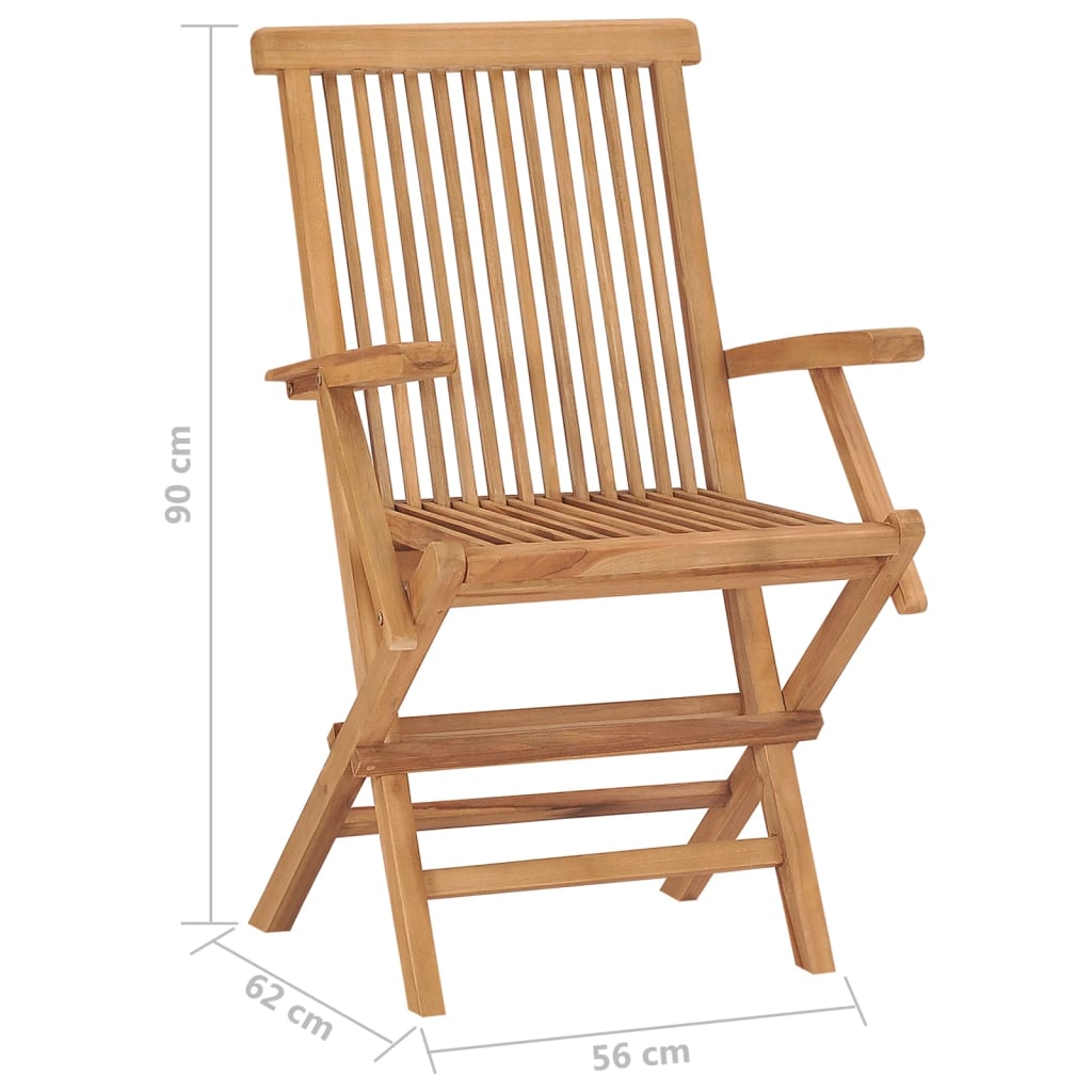 Sammenleggbare hagestoler 4 stk heltre teak