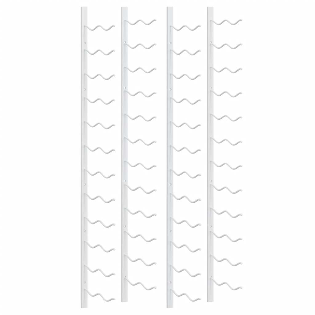 Veggmontert vinstativ for 24 flasker 2 stk hvit jern