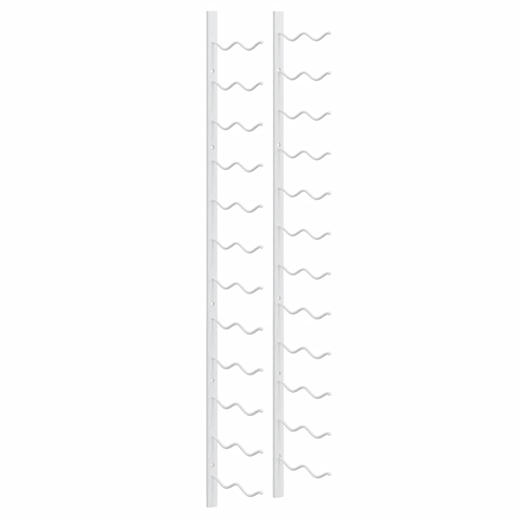 Veggmontert vinstativ for 24 flasker 2 stk hvit jern