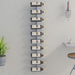 Veggmontert vinstativ for 10 flasker hvit metall