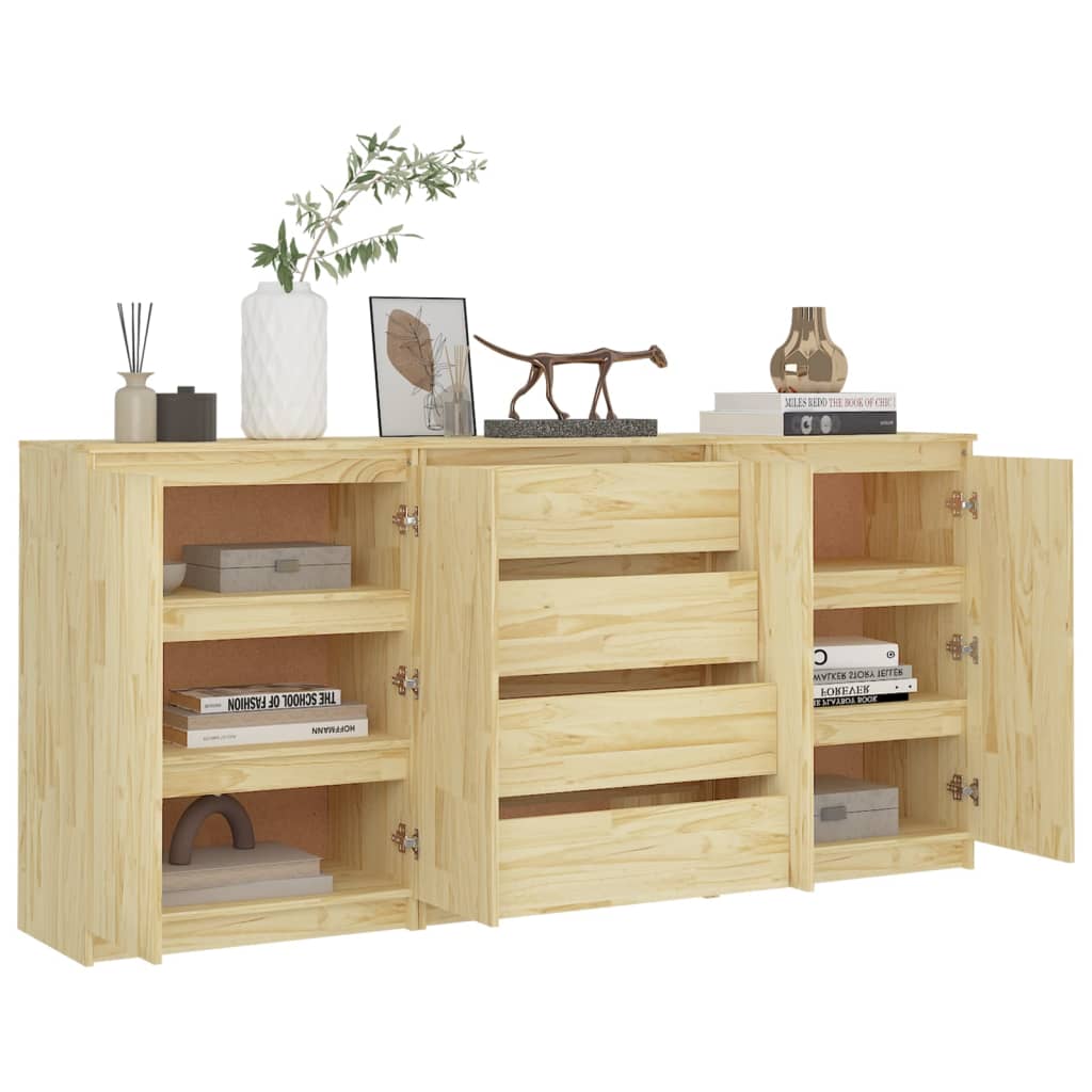 Sideskap 3 stk heltre furu