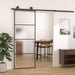 Skyvedør frostet ESG-glass og aluminium 76x205 cm svart vidaXL