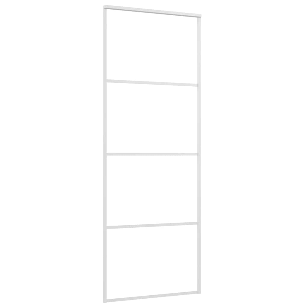 Skyvedør frostet ESG-glass og aluminium 76x205 cm hvit
