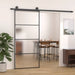 Skyvedør frostet ESG-glass og aluminium 90x205 cm svart