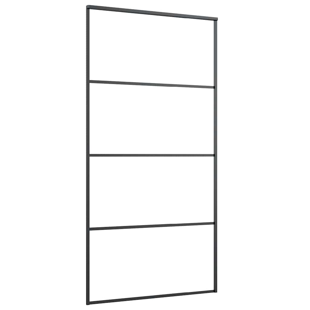Skyvedør frostet ESG-glass og aluminium 102,5x205 cm svart vidaXL
