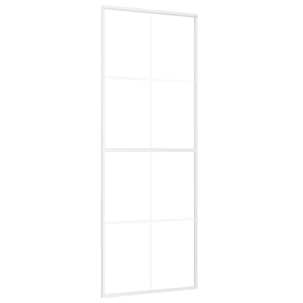 Skyvedør frostet ESG-glass og aluminium 76x205 cm hvit