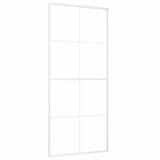 Skyvedør ESG-glass og aluminium 90x205 cm hvit