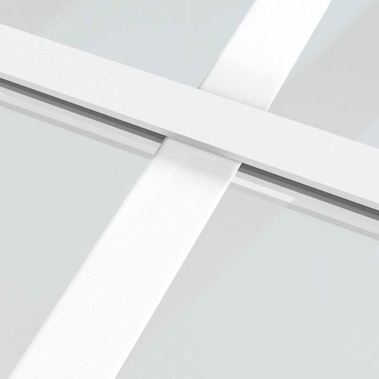 Skyvedør ESG-glass og aluminium 90x205 cm hvit
