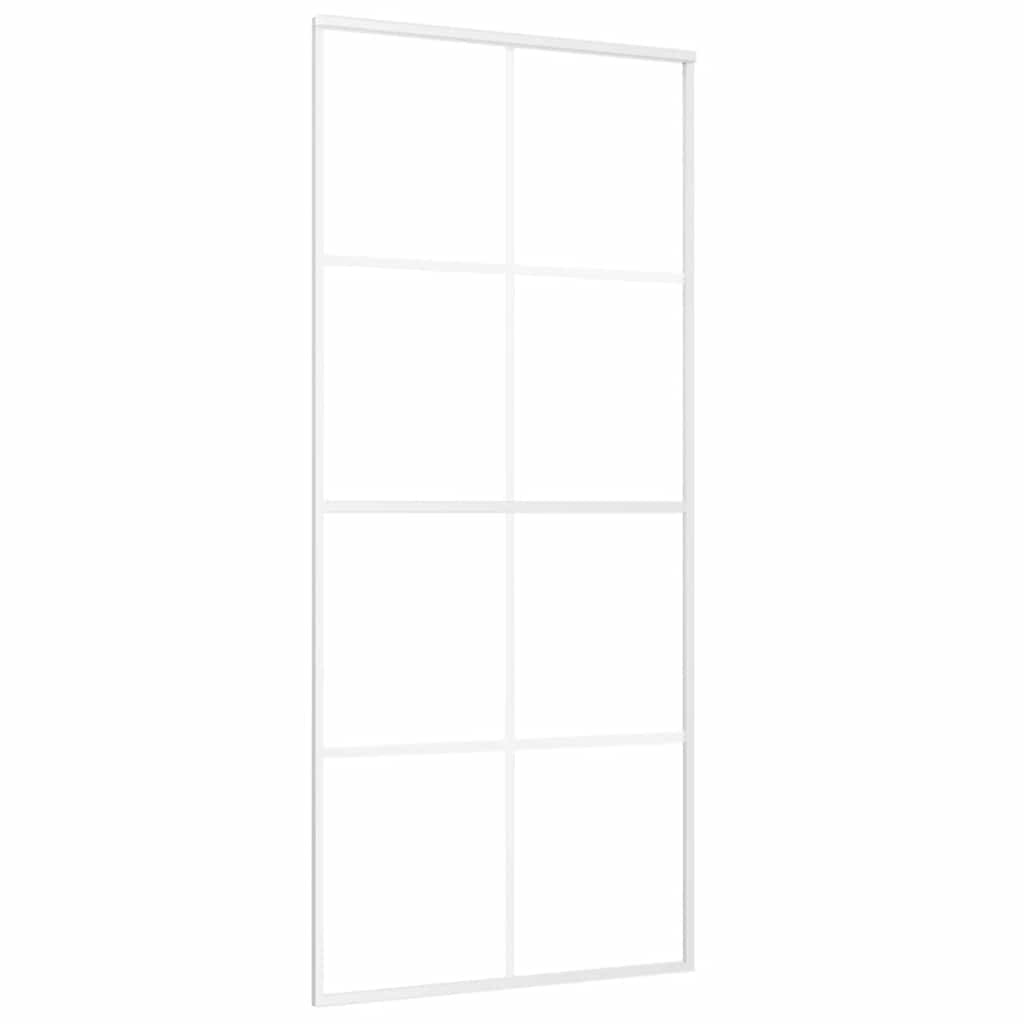 Skyvedør frostet ESG-glass og aluminium 90x205 cm hvit
