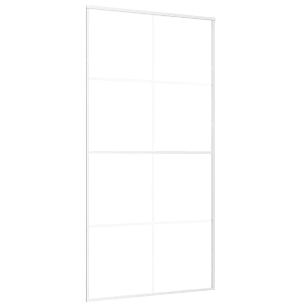 Skyvedør frostet ESG-glass og aluminium 102,5x205 cm hvit
