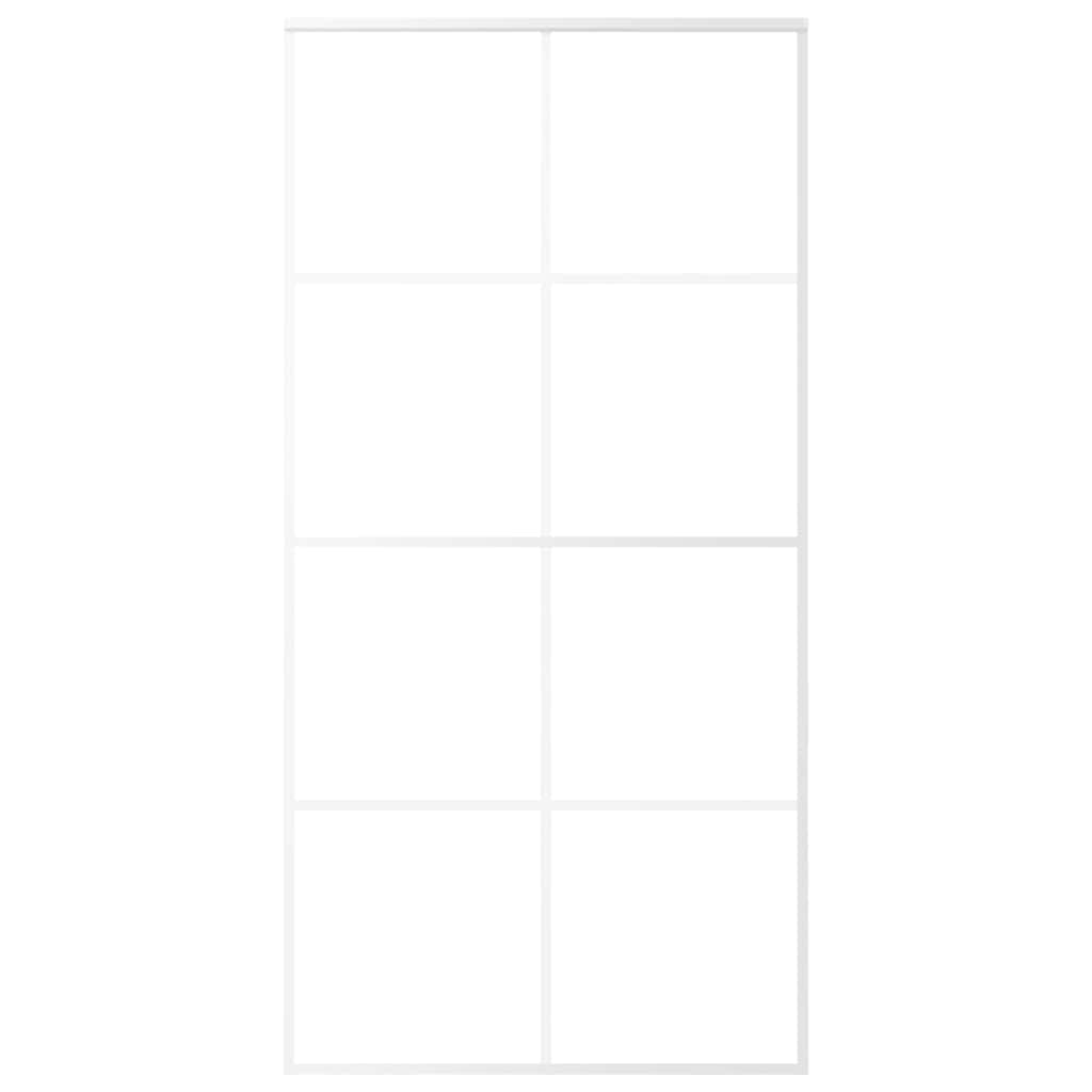 Skyvedør frostet ESG-glass og aluminium 102,5x205 cm hvit