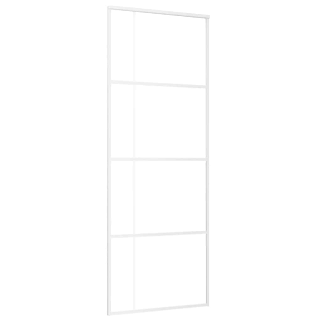 Skyvedør frostet ESG-glass og aluminium 76x205 cm hvit