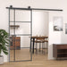 Skyvedør ESG-glass og aluminium 90x205 cm svart