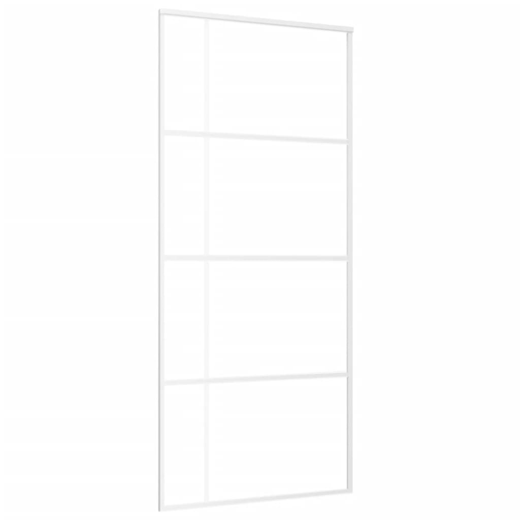 Skyvedør frostet ESG-glass og aluminium 90x205 cm hvit