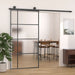 Skyvedør frostet ESG-glass og aluminium 102,5x205 cm svart