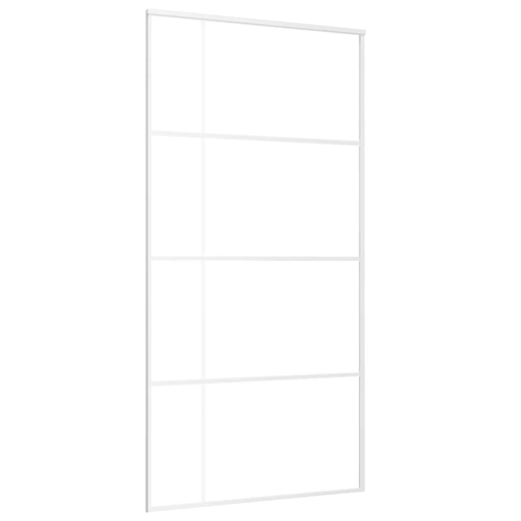 Skyvedør frostet ESG-glass og aluminium 102,5x205 cm hvit