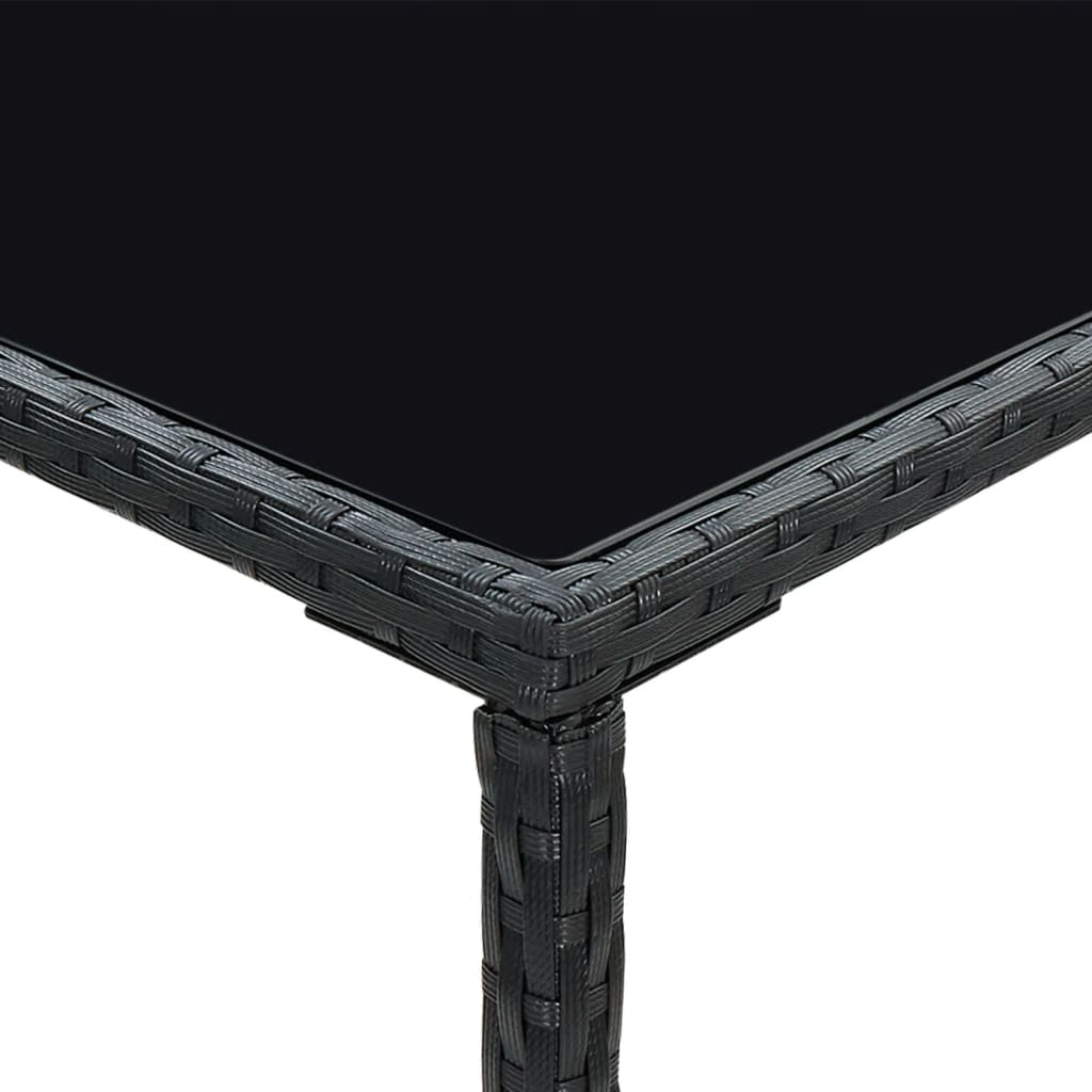 Barsett til hage med puter 3 deler polyrotting svart