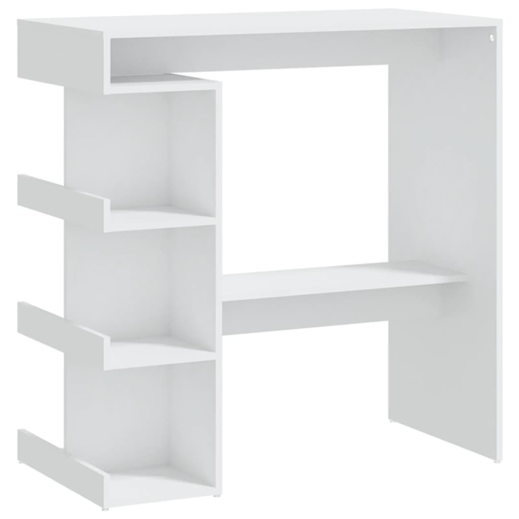 Barbord med oppbevaring hvit 100x50x101,5 cm konstruert tre