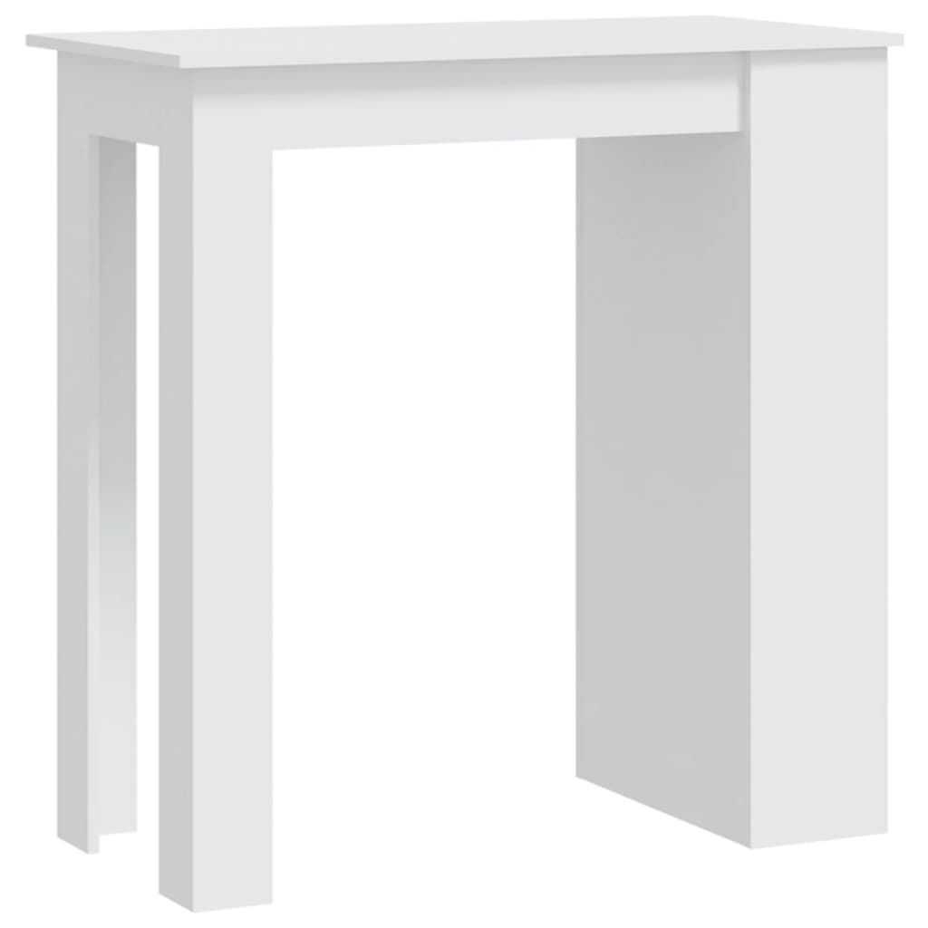 Barbord med oppbevaring hvit 102x50x103,5 cm konstruert tre