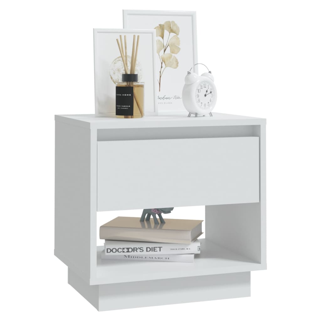 Nattbord 2 stk hvit 45x34x44 cm konstruert tre