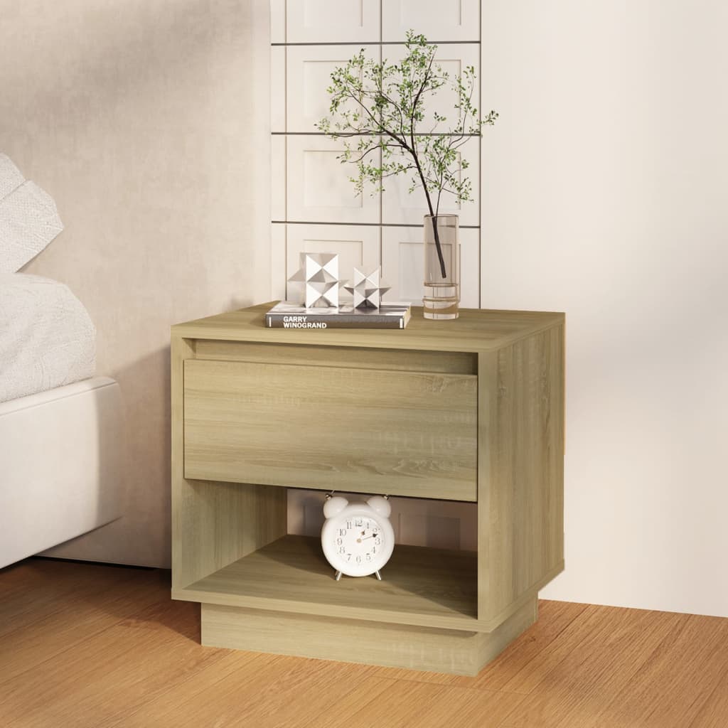 Nattbord 2 stk sonoma eik 45x34x44 cm konstruert tre