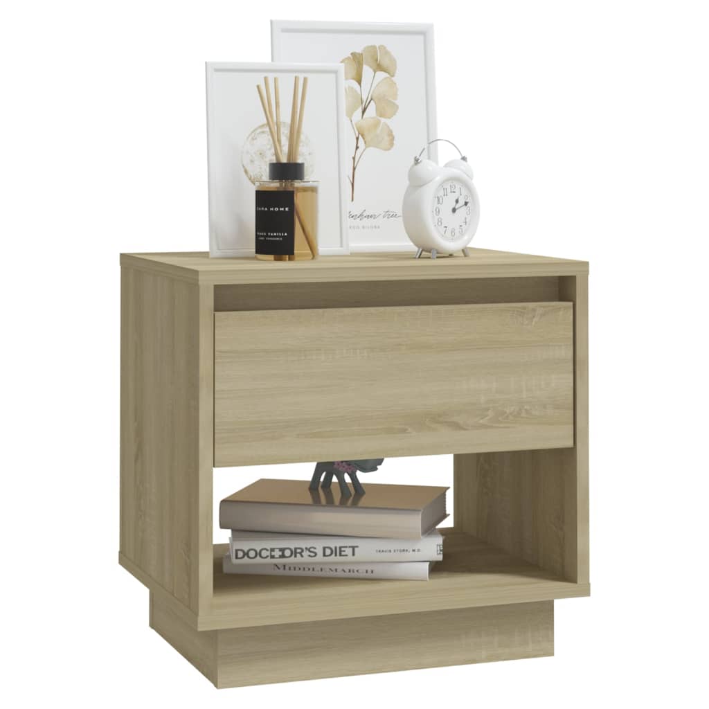 Nattbord 2 stk sonoma eik 45x34x44 cm konstruert tre