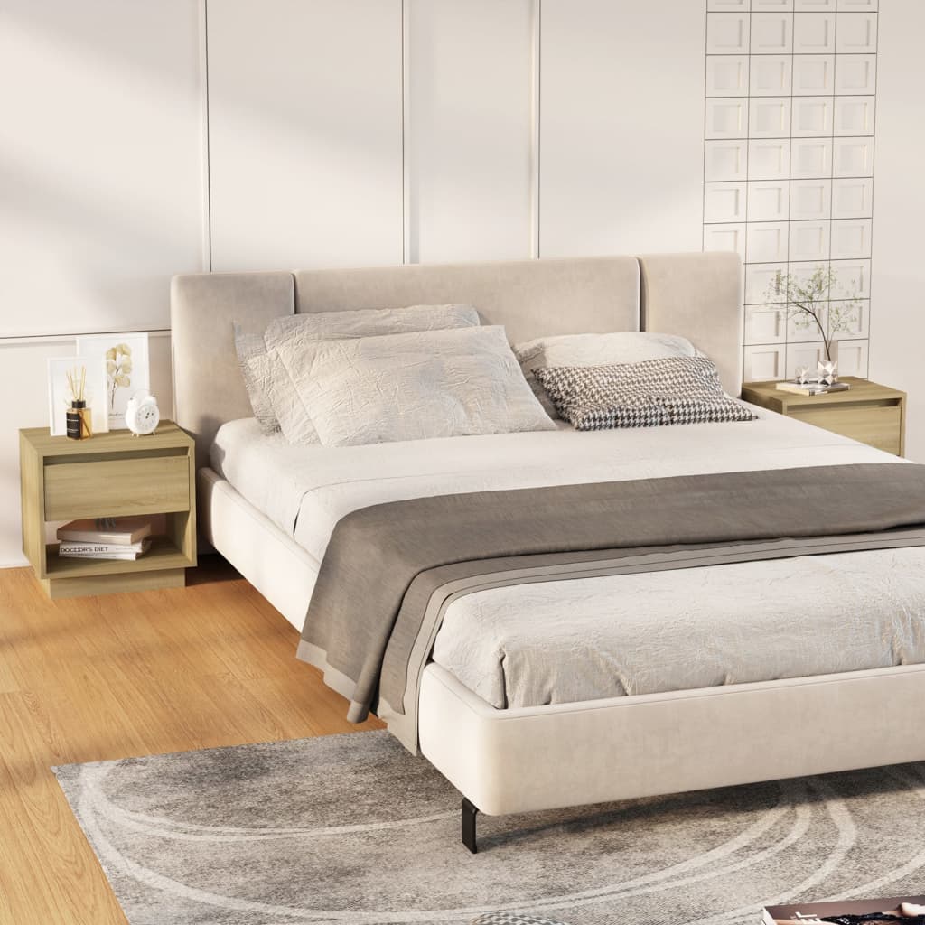 Nattbord 2 stk sonoma eik 45x34x44 cm konstruert tre