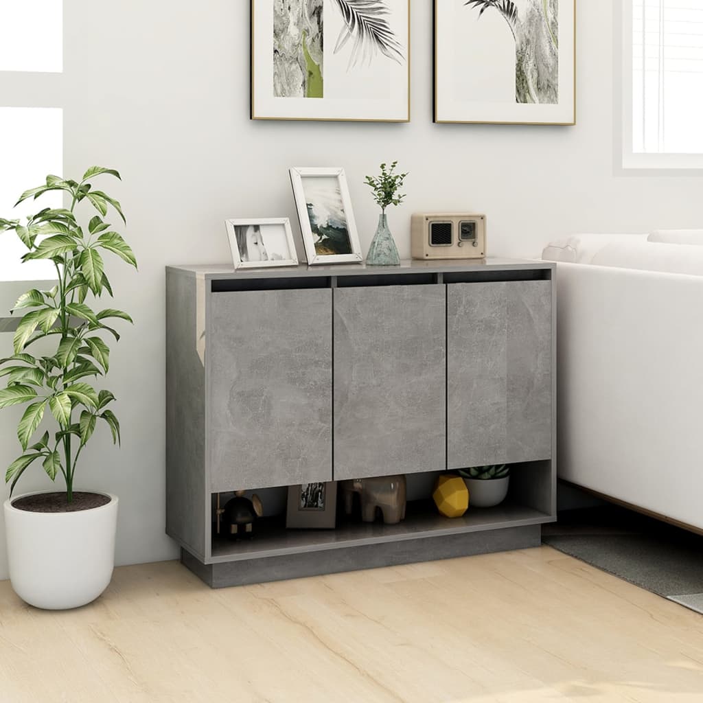 Skjenk betonggrå 97x31x75 cm konstruert tre