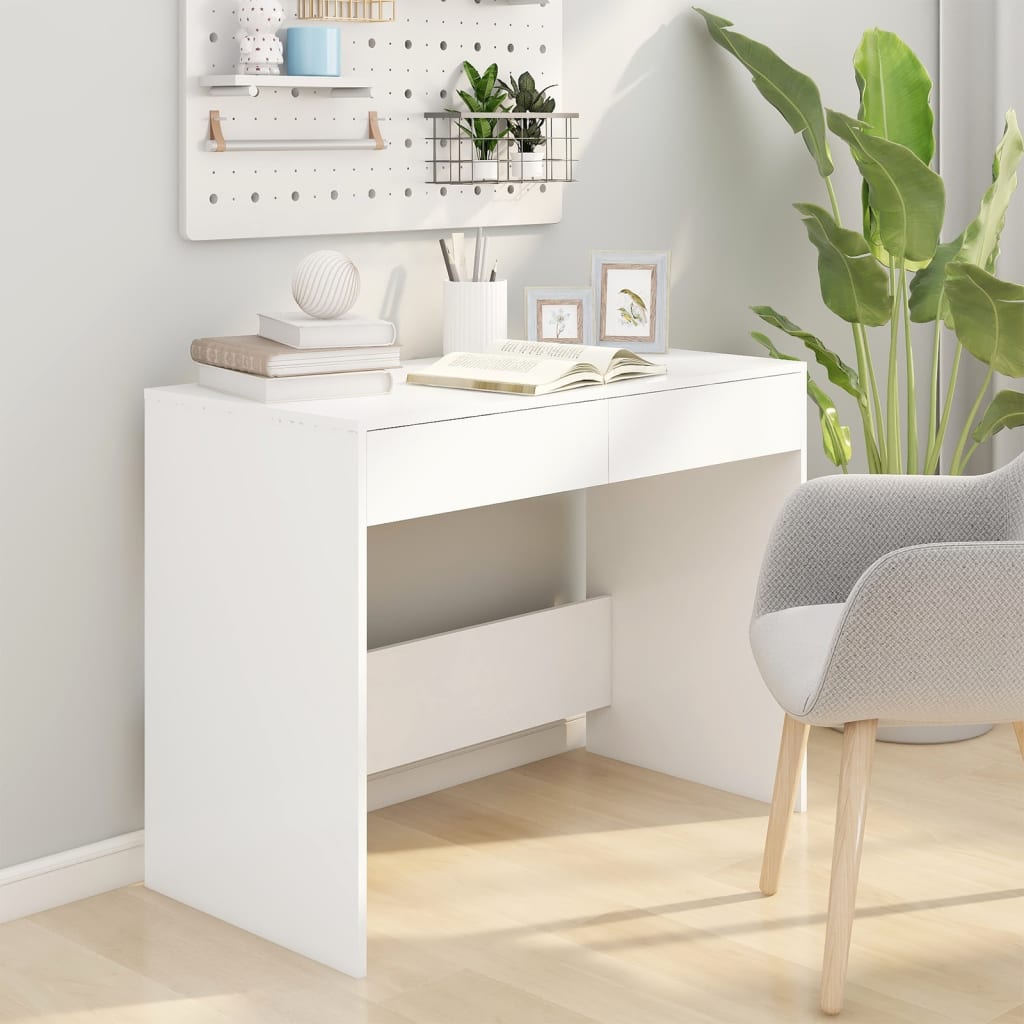 Skrivebord hvit 101x50x76,5 cm konstruert tre vidaXL