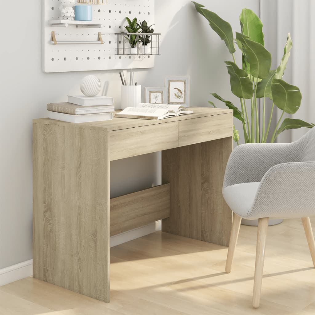 Skrivebord sonoma eik 101x50x76,5 cm konstruert tre