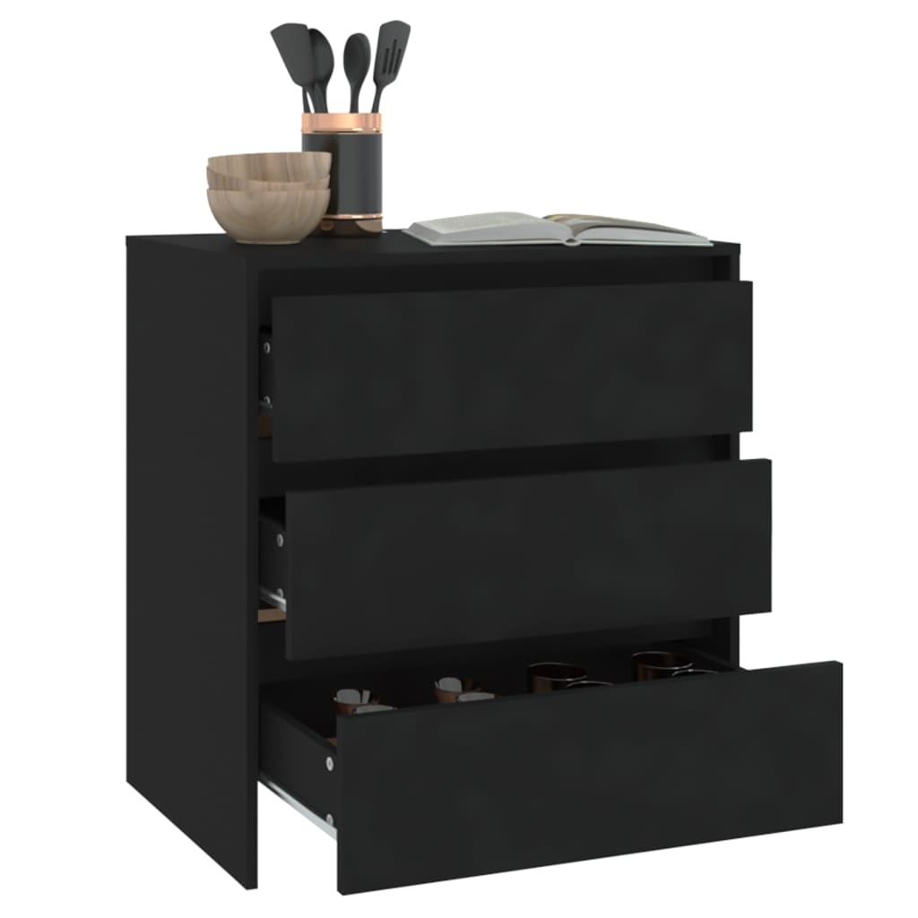 Skjenk svart 70x41x75 cm konstruert tre