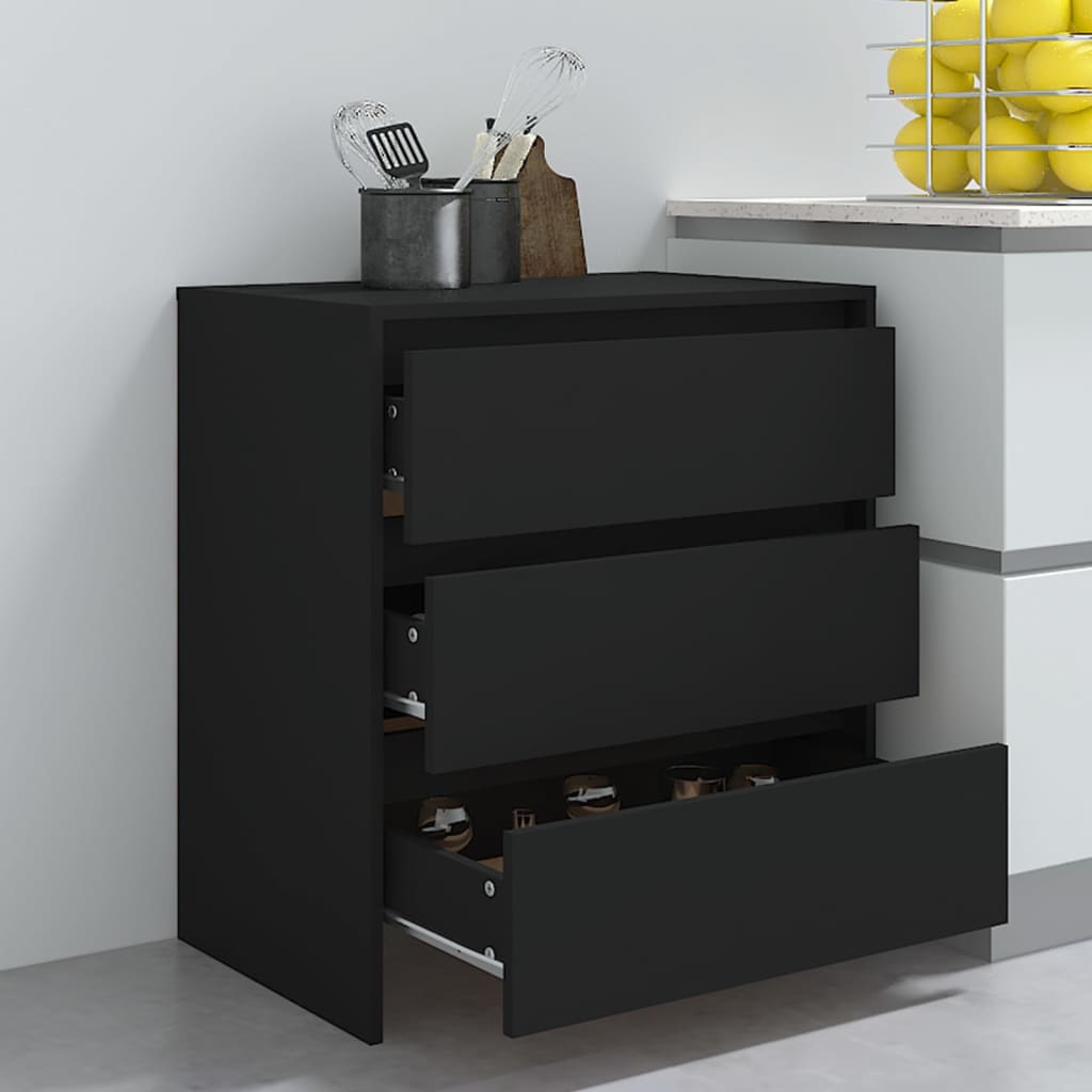 Skjenk svart 70x41x75 cm konstruert tre