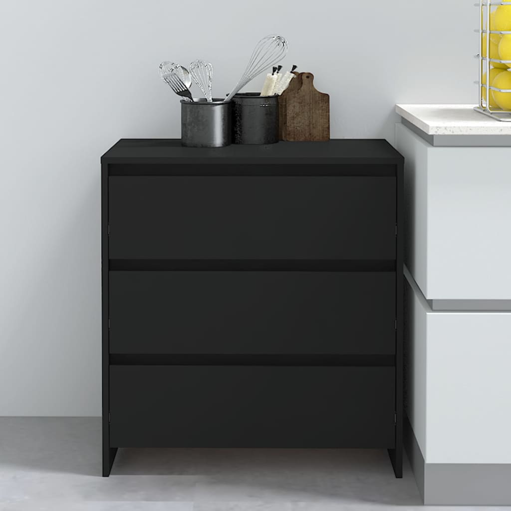 Skjenk svart 70x41x75 cm konstruert tre