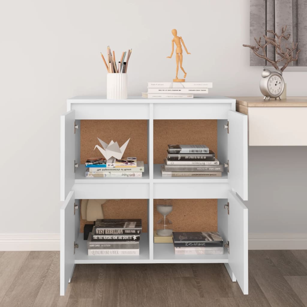 Skjenk hvit 70x41x75 cm konstruert tre