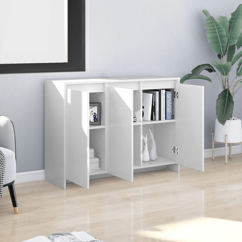 Skjenk hvit 102x33x75 cm konstruert tre vidaXL