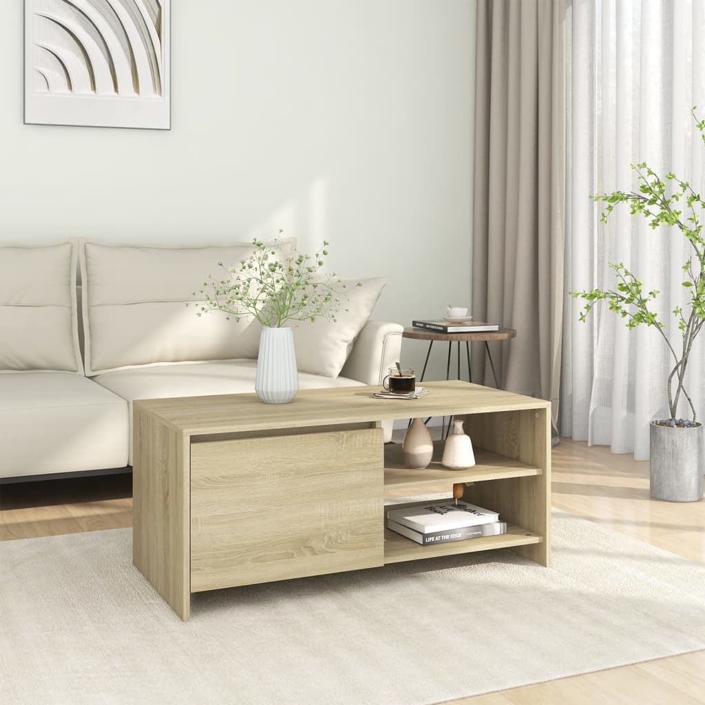 Salongbord sonoma eik 102x50x45 cm konstruert tre