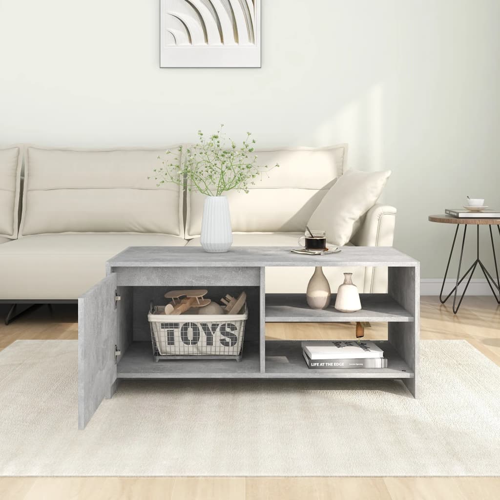 Salongbord betonggrå 102x50x45 cm konstruert tre