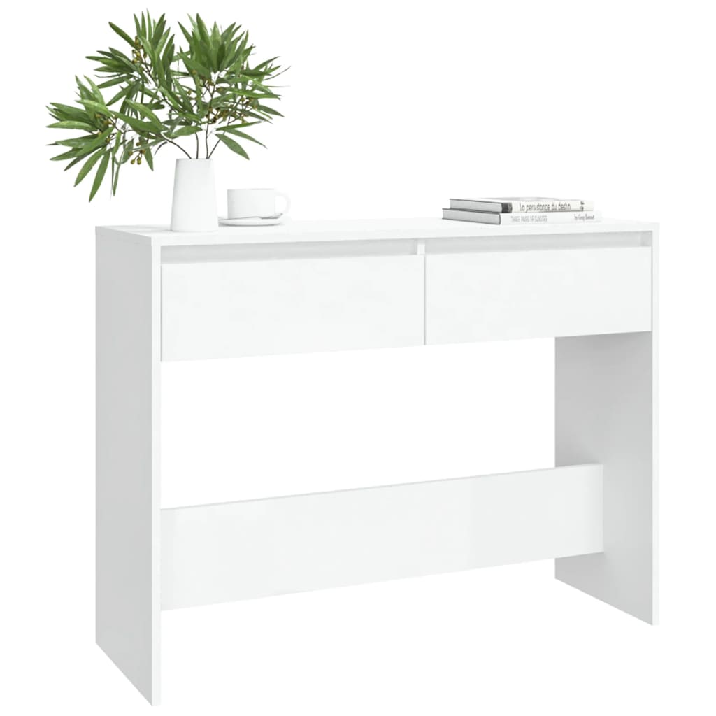 Konsollbord hvit 100x35x76,5 cm konstruert tre