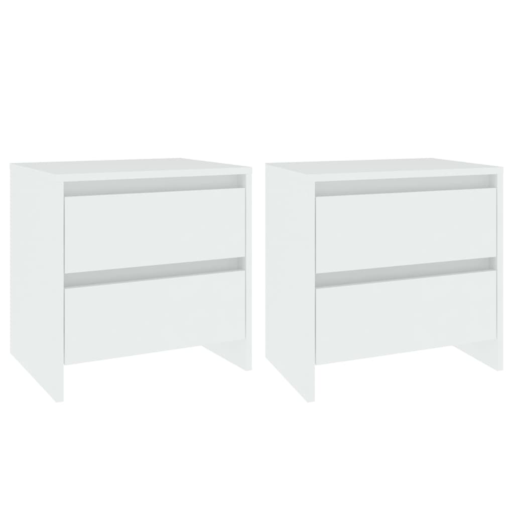 Nattbord 2 stk hvit 45x34,5x44,5 cm konstruert tre