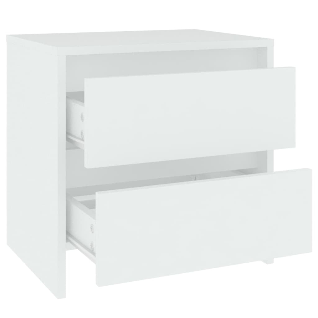 Nattbord 2 stk hvit 45x34,5x44,5 cm konstruert tre