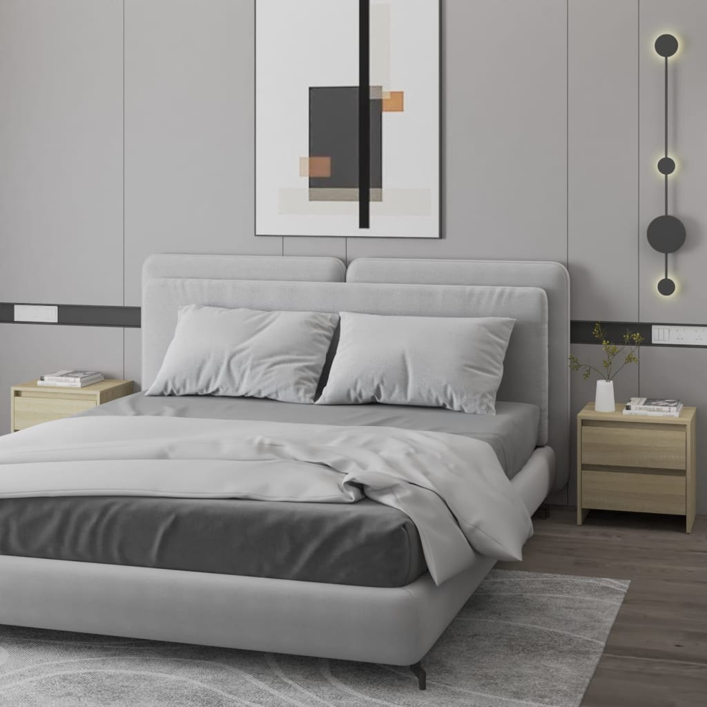 Nattbord 2 stk sonoma eik 45x34,5x44,5 cm konstruert tre