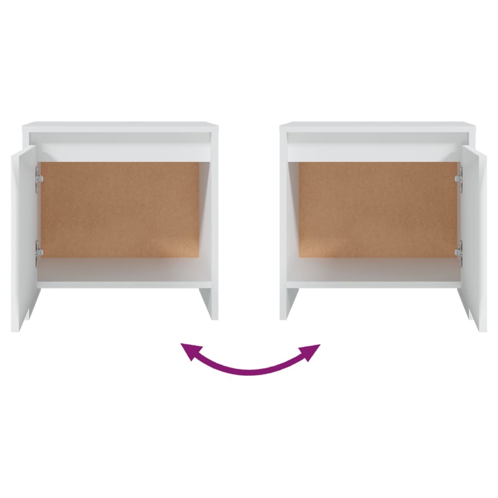 Nattbord hvit 45x34x44,5 cm konstruert tre