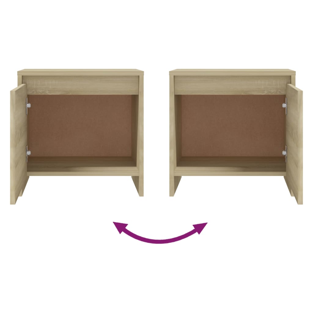 Nattbord 2 stk sonoma eik 45x34x44,5 cm konstruert tre