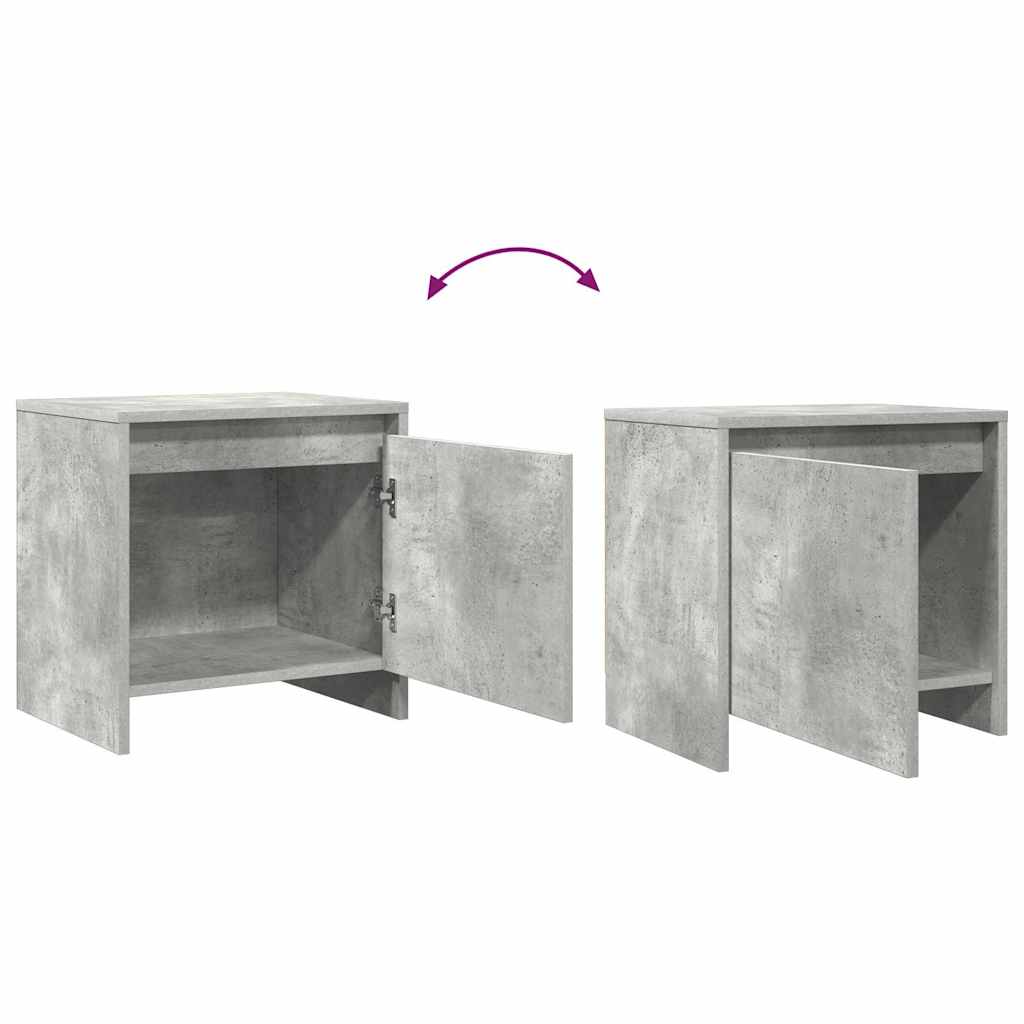 Nattbord 2 stk betonggrå 45x34x44,5 cm konstruert tre