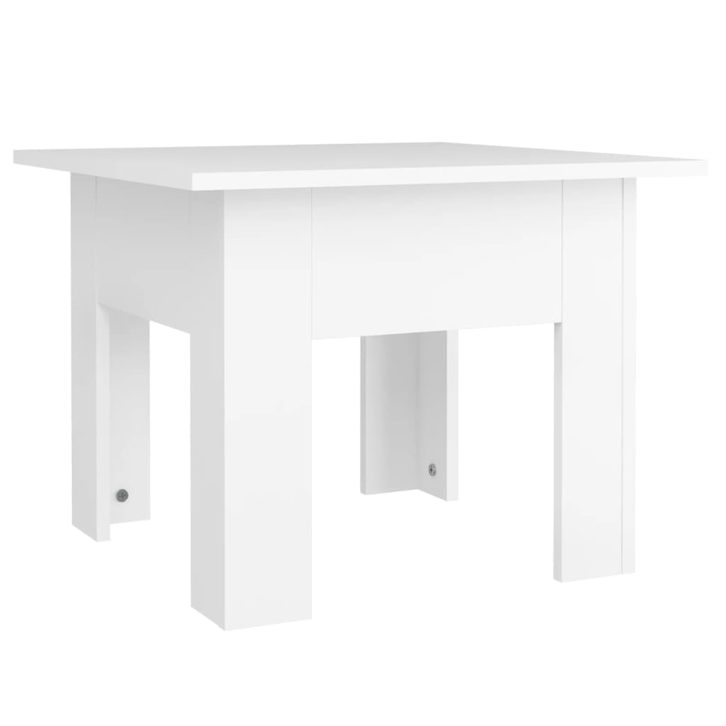 Salongbord høyglans hvit 55x55x42 cm konstruert tre