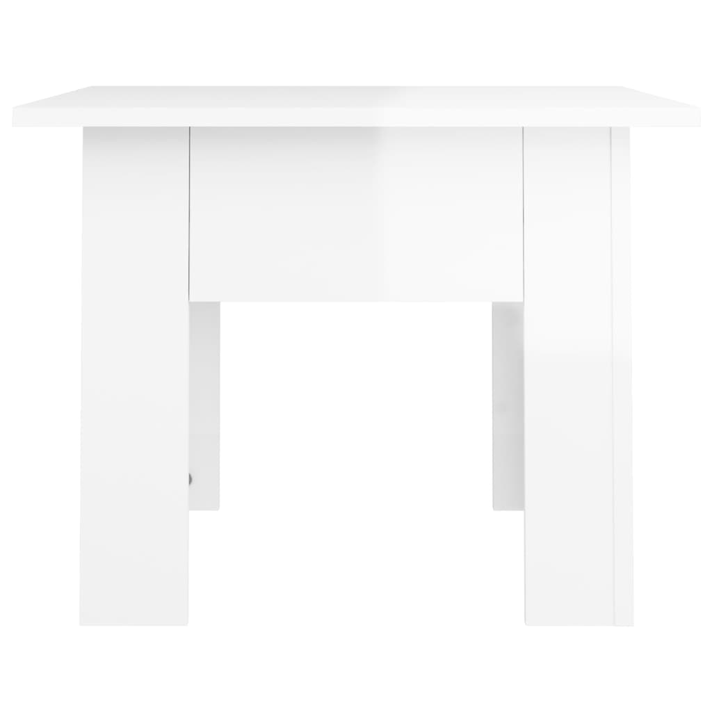 Salongbord høyglans hvit 55x55x42 cm konstruert tre