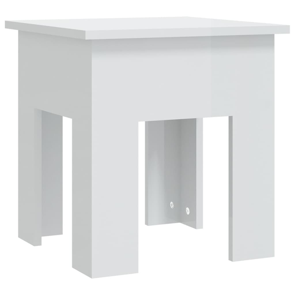 Salongbord høyglans hvit 40x40x42 cm konstruert tre
