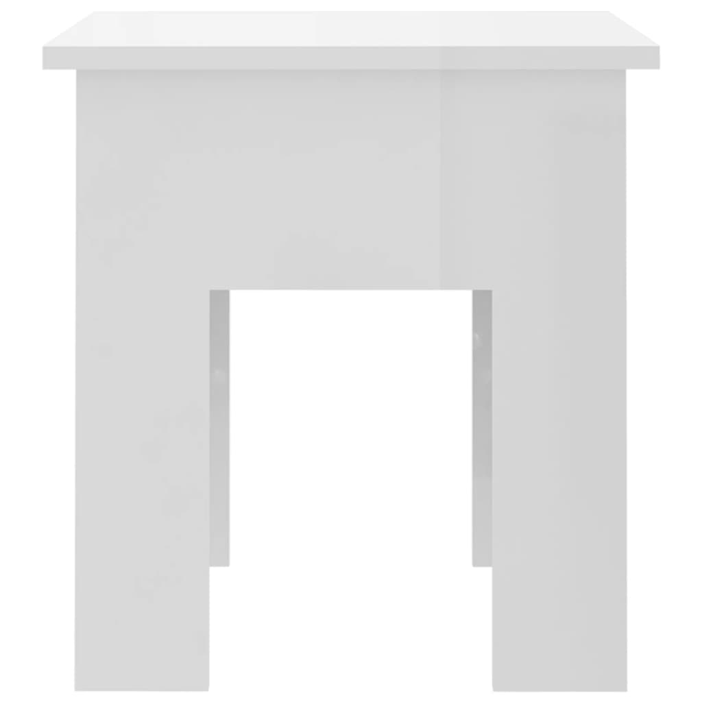 Salongbord høyglans hvit 40x40x42 cm konstruert tre