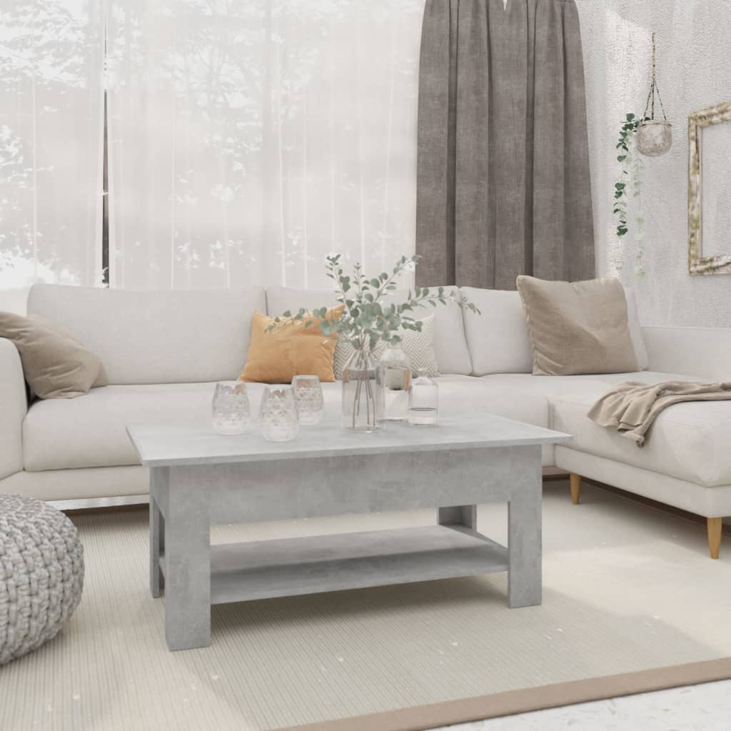 Salongbord betonggrå 102x55x42 cm konstruert tre