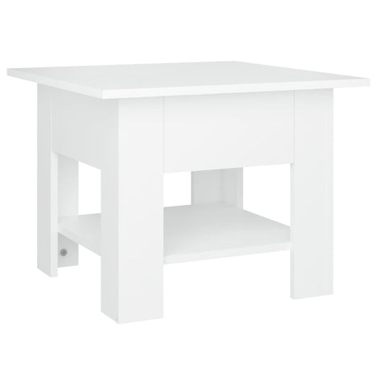 Salongbord høyglans hvit 55x55x42 cm konstruert tre